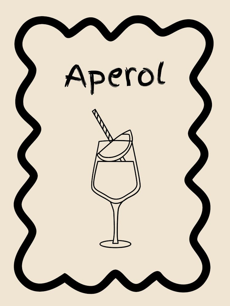 Aperol Doodle Poster B&W