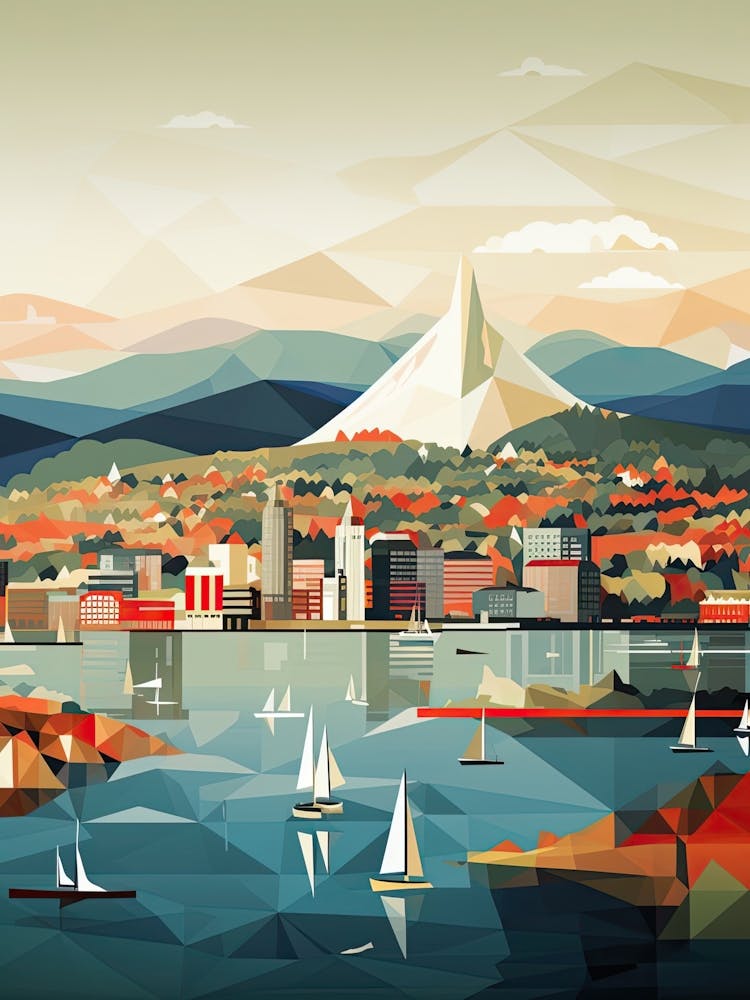 Oslo, Norway, Geometric Illustration 4