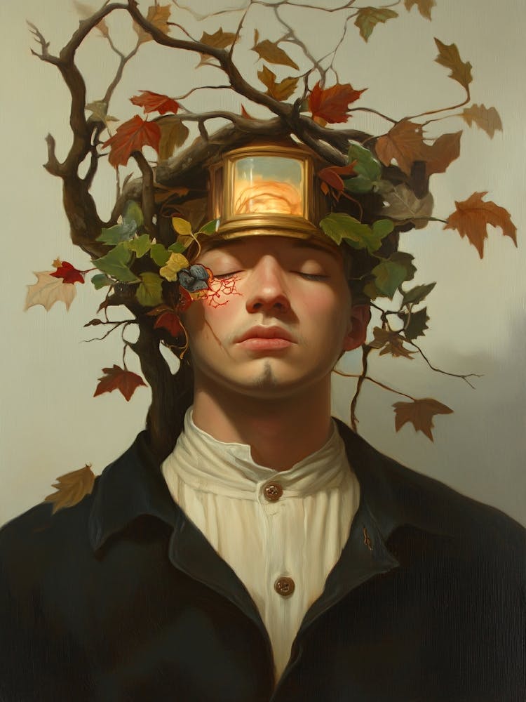 Man With Leaves On His Head 2
