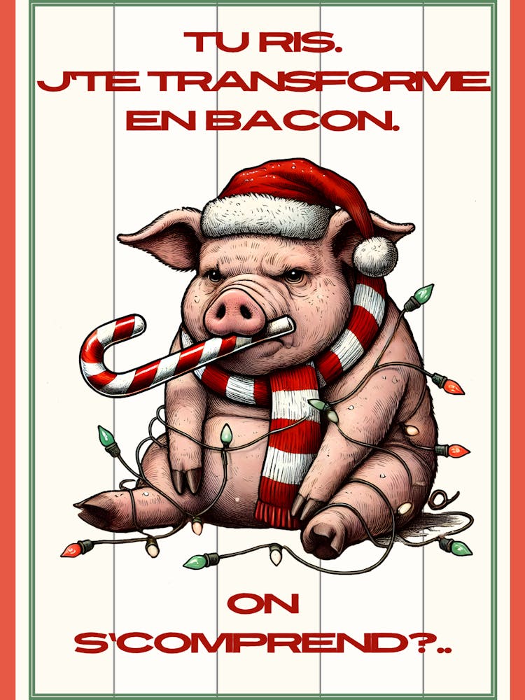 Cochon lumières de Noël blanc