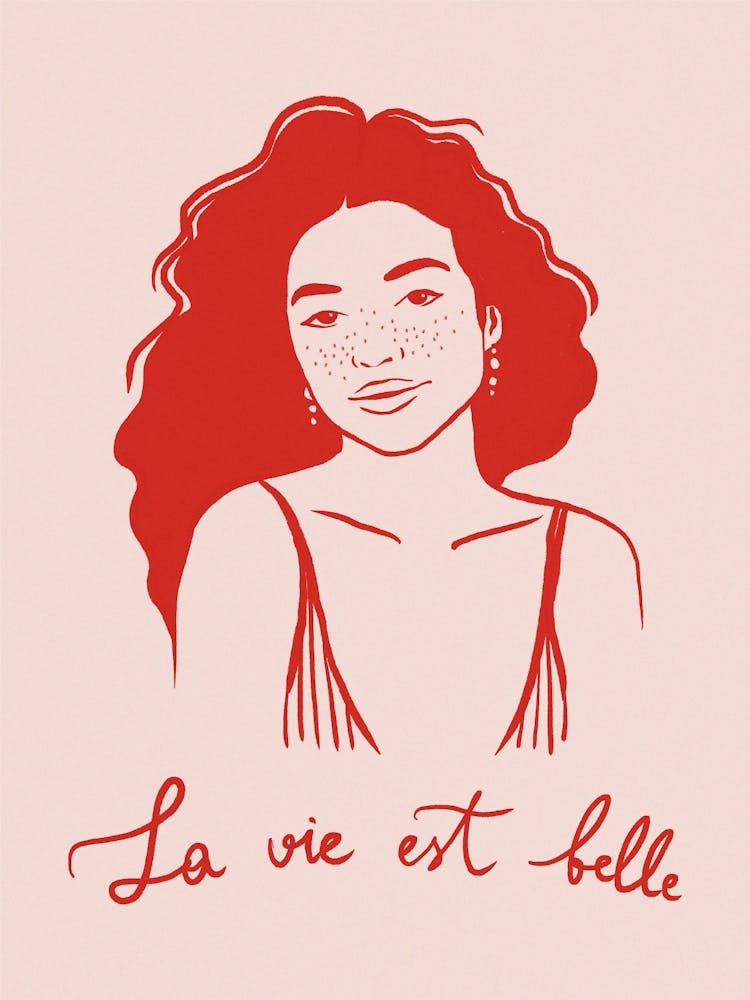 La Vie Est Belle. Minimalist French Woman's Portrait