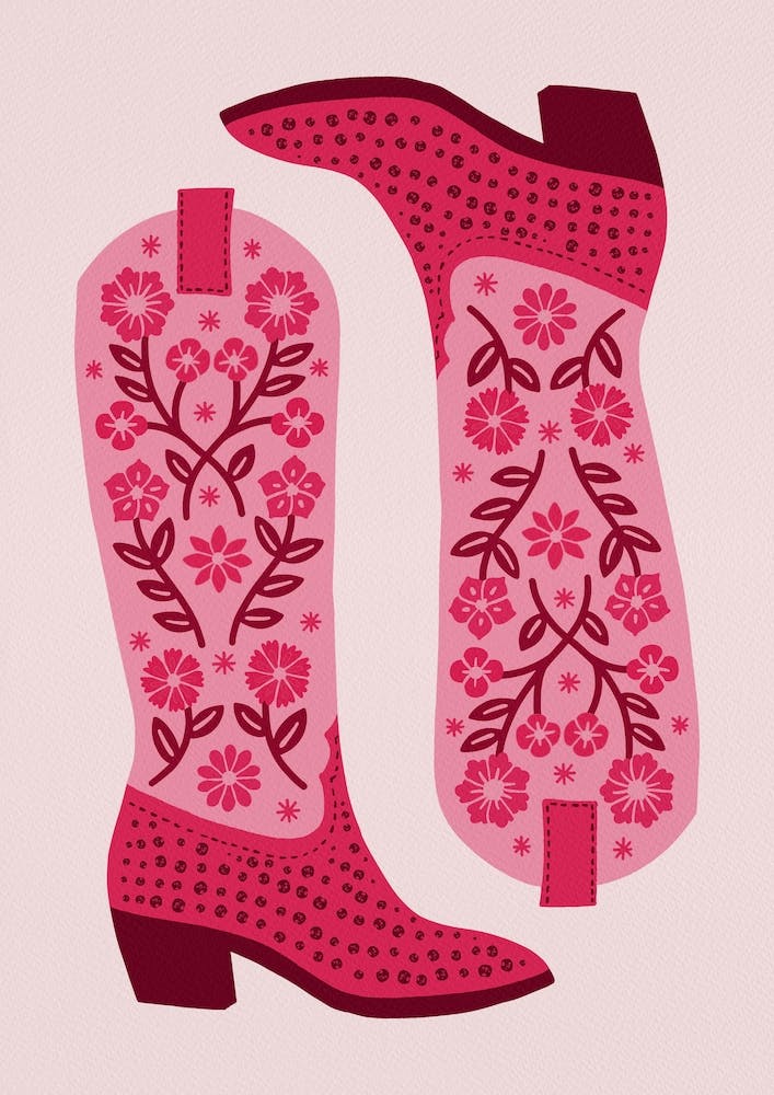 Cowgirl Boots   Hot Pink Monotone