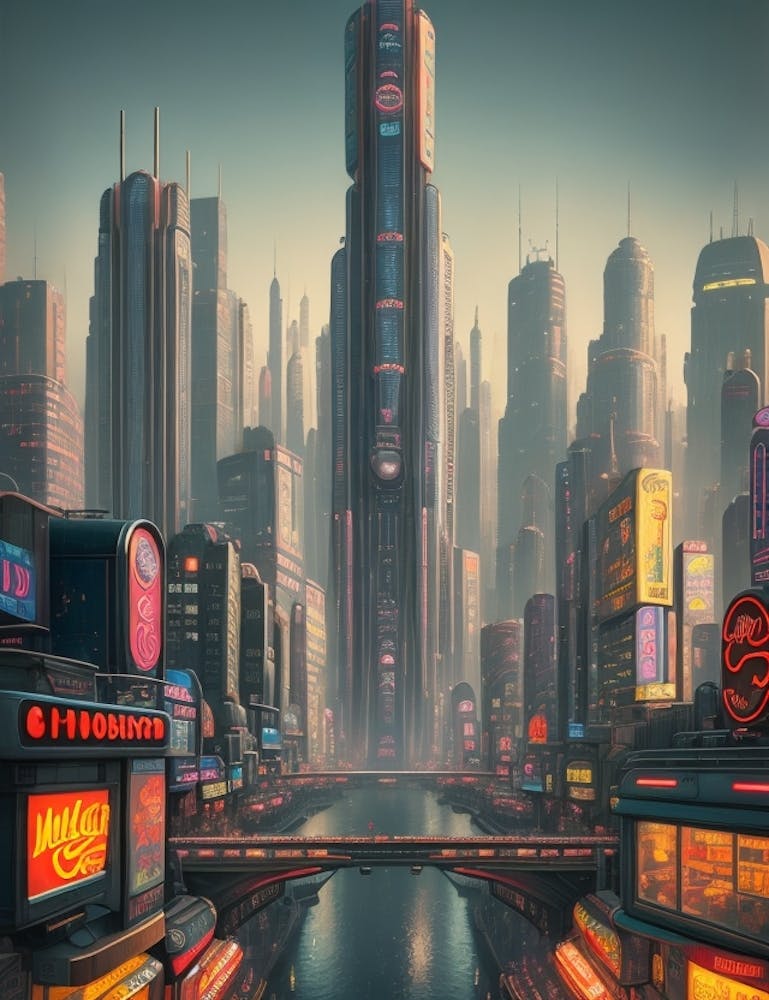 Retro-futuristic Cityscape