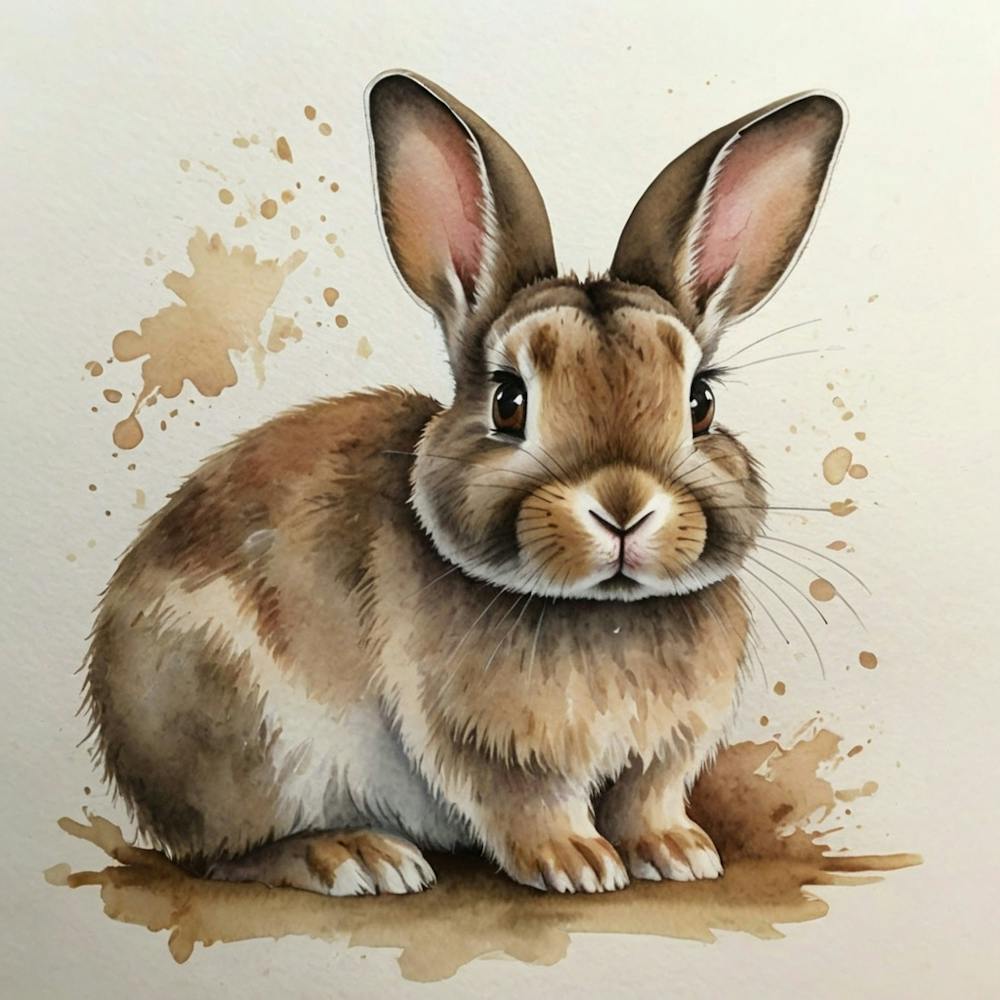 Rabbit Watercolor Painting 4