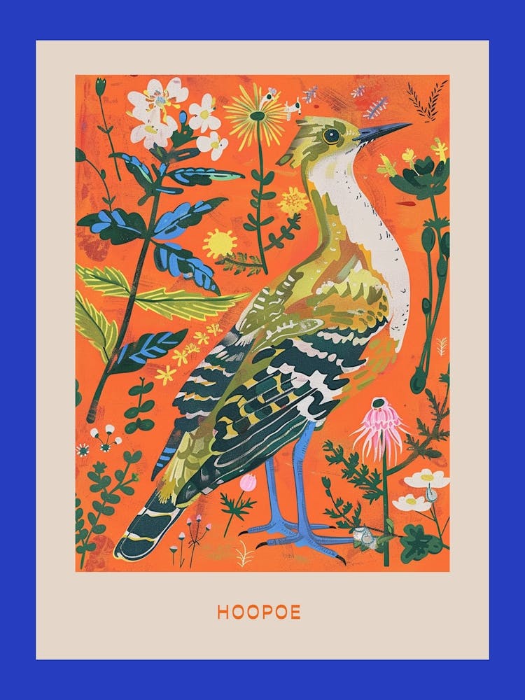 Spring Birds Poster Hoopoe 2