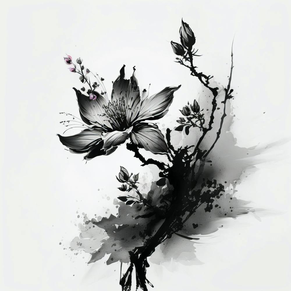 Flower In Black And White