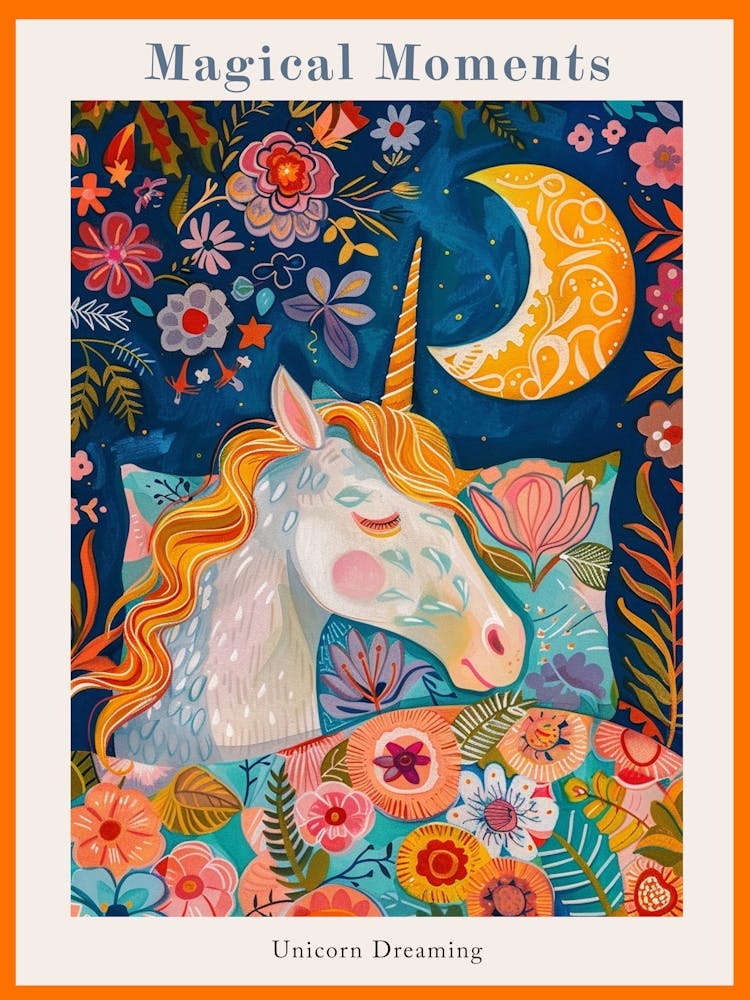 Unicorn Dreaming In Bed Fauvism Inspired 2 Poster