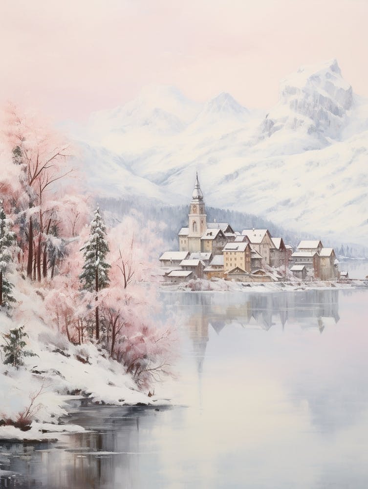 Dreamy Winter Painting Lucerne Switzerland 4
