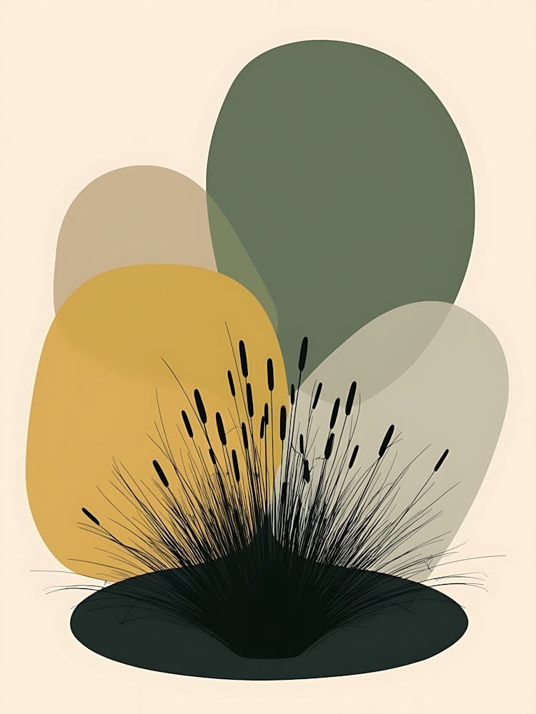 Faded Botanical Layers with Artistic Texture