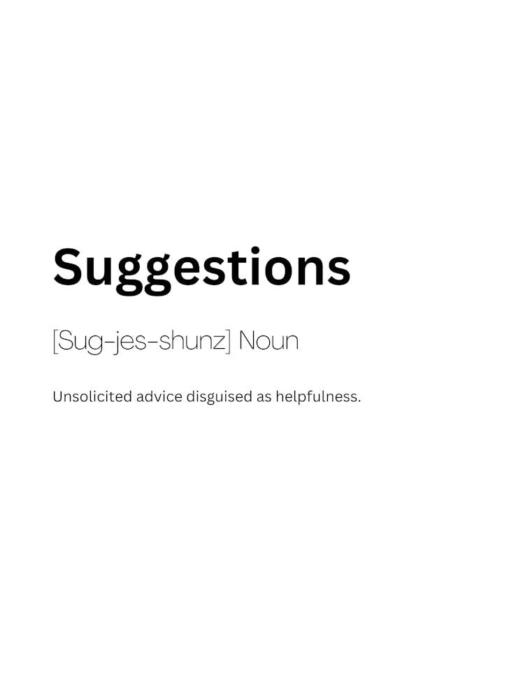 Suggestions Definition Meaning