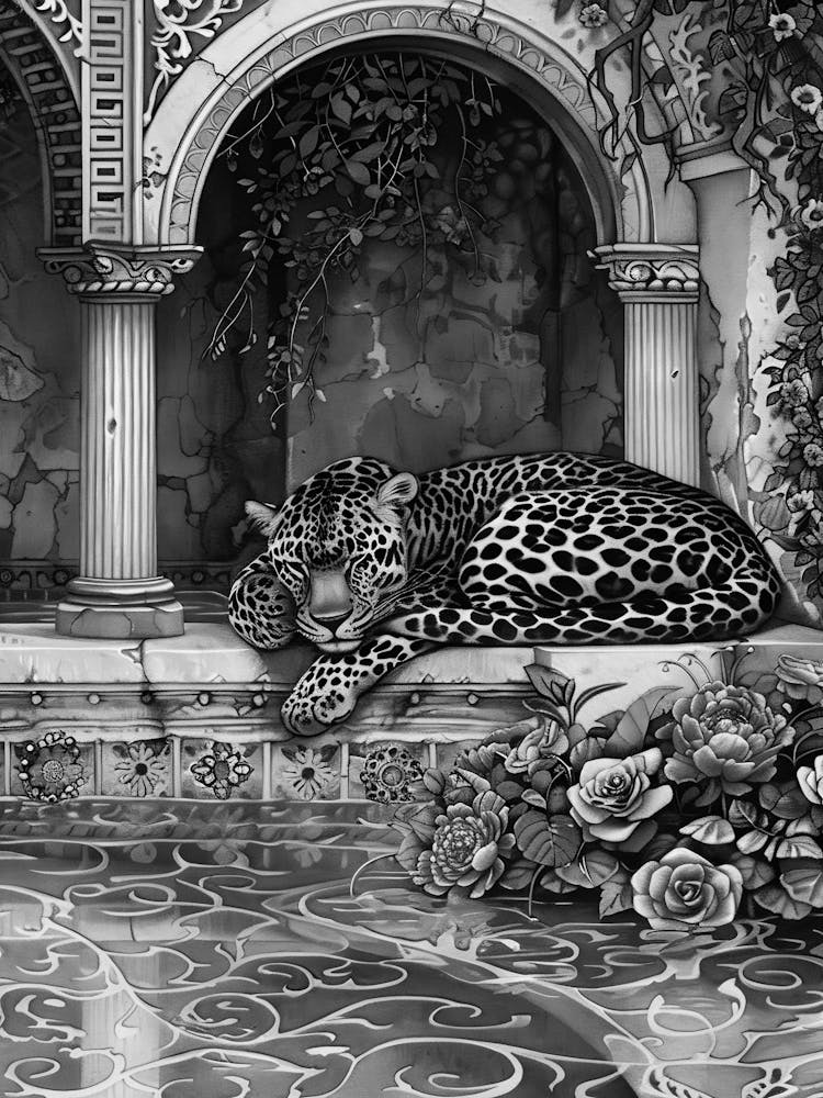 Leopard in einem Garten