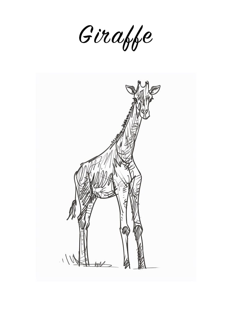 B&W Giraffe Poster