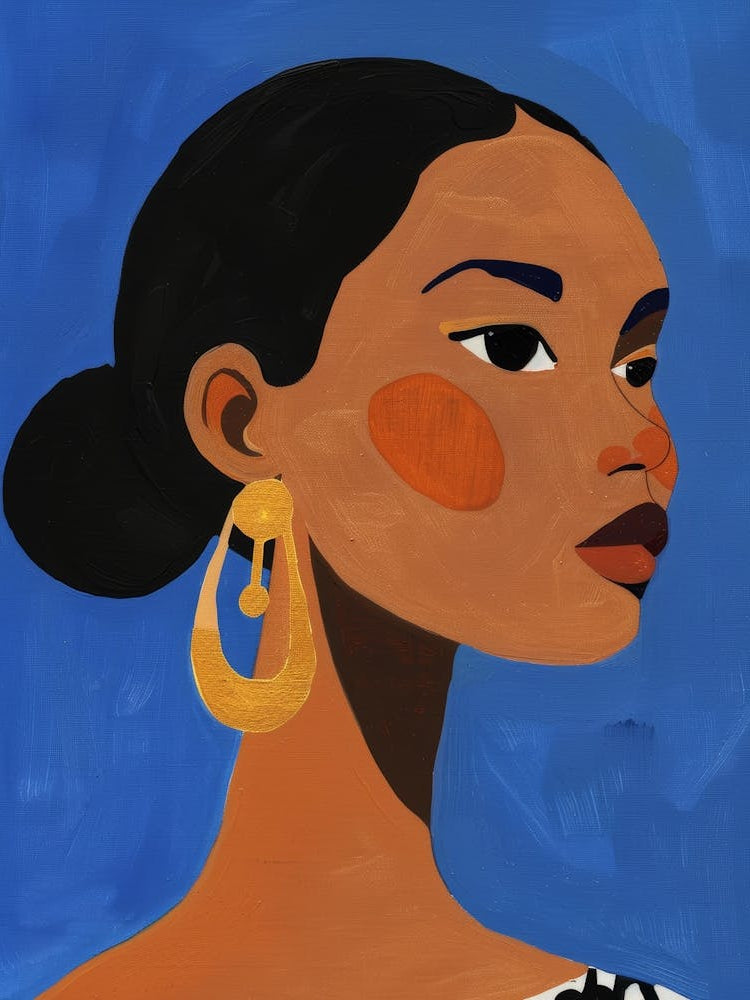 African Woman With Gold Earrings 1