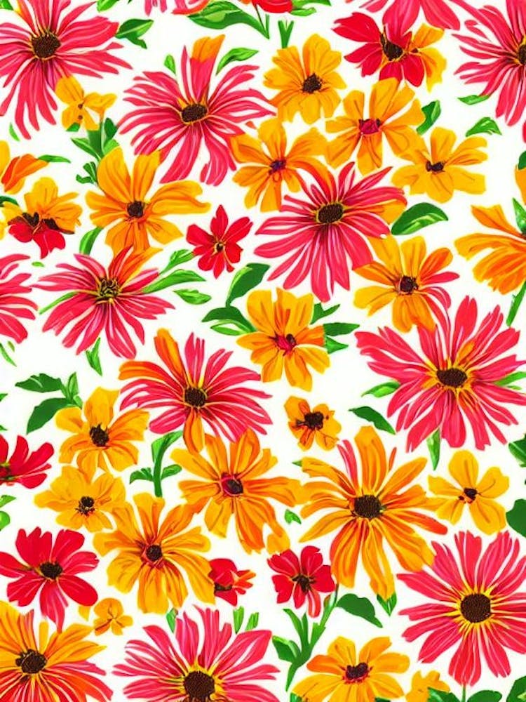 Rudbeckia Floral Print Warm Tones 2 Flower