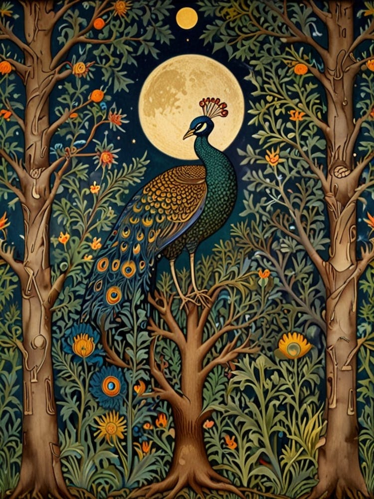 William Morris Peacock In The Forest 8