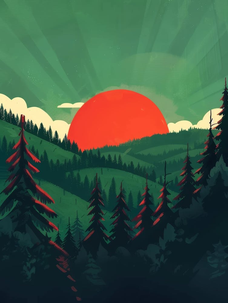 Sunset In The Forest 13