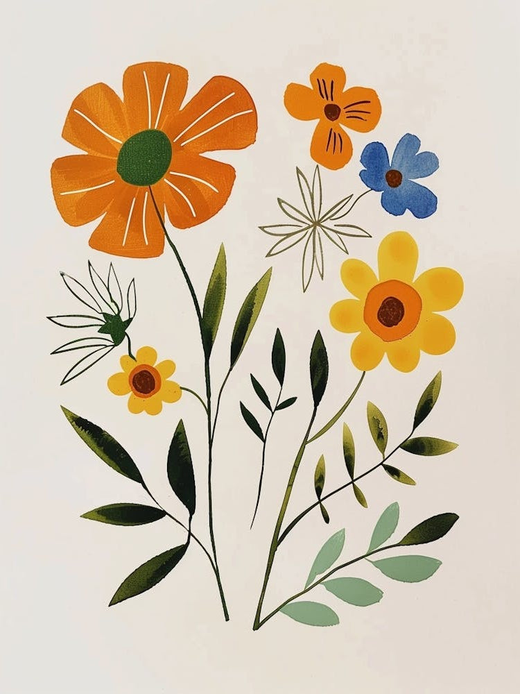 Painted Florals Marigold 2