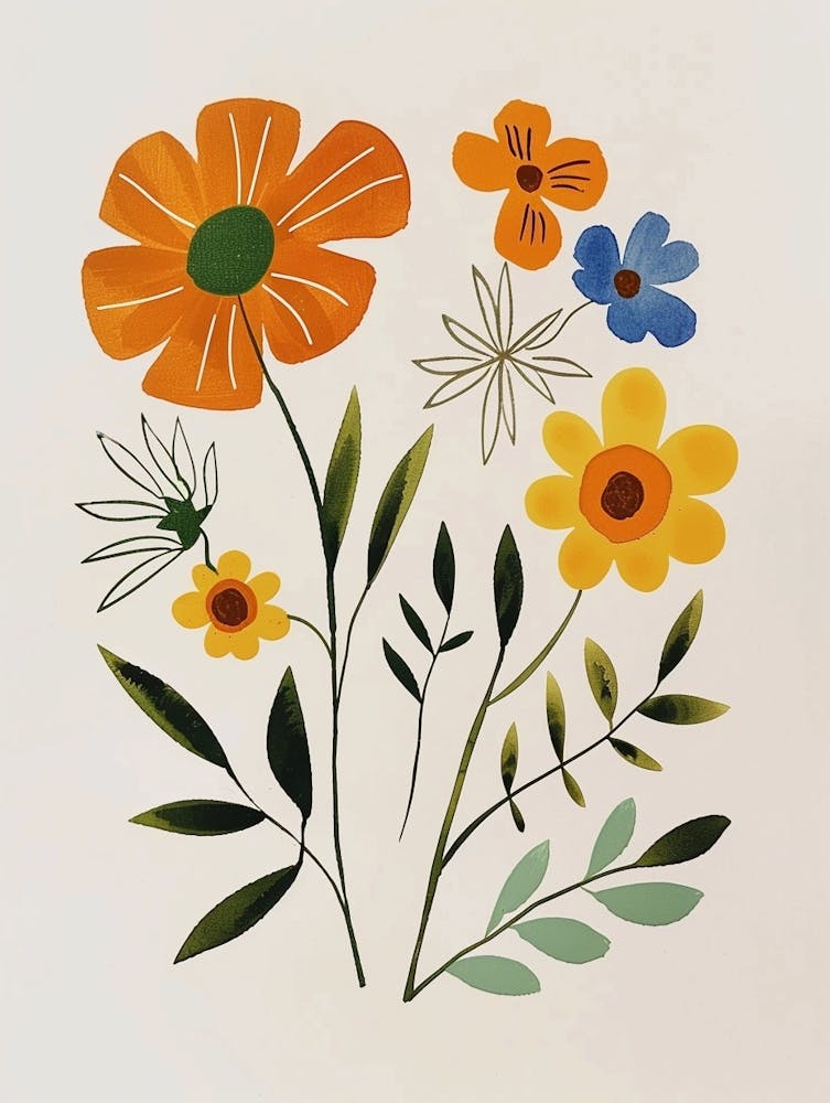 Painted Florals Marigold 2