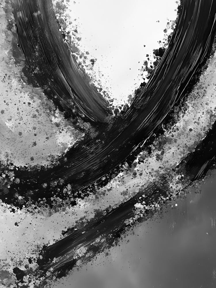 Abstract Black And White Painting 43