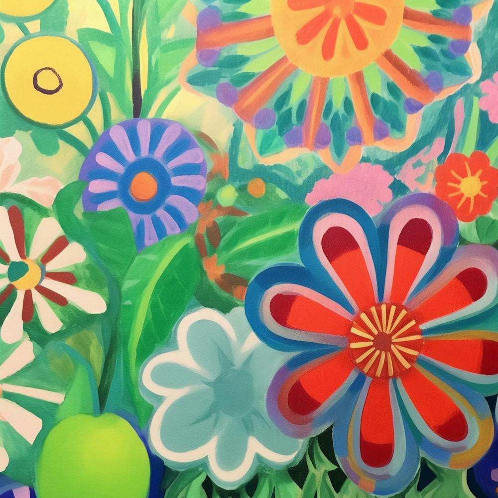 Abstrakte Bunte Botanic malerei 1