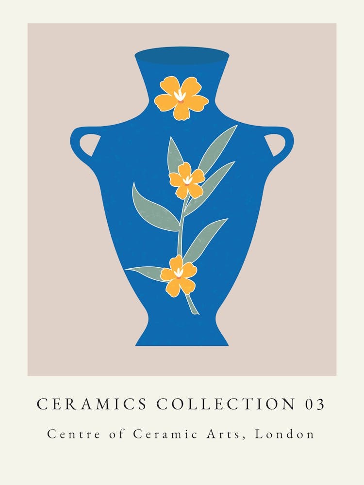 Minimalist Ceramic Vase Blue