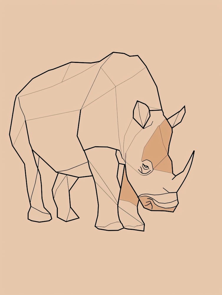 Rhino - Boho, Line Art 2