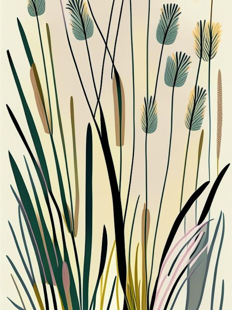 Scouring Rush Wildflower Modern Muted Colours 1