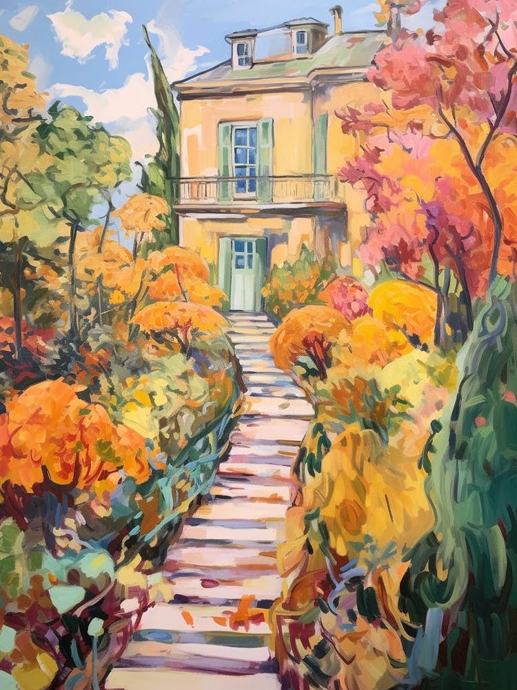 Autumn Gardens Painting Giardini Botanici Villa Taranto Italy 4
