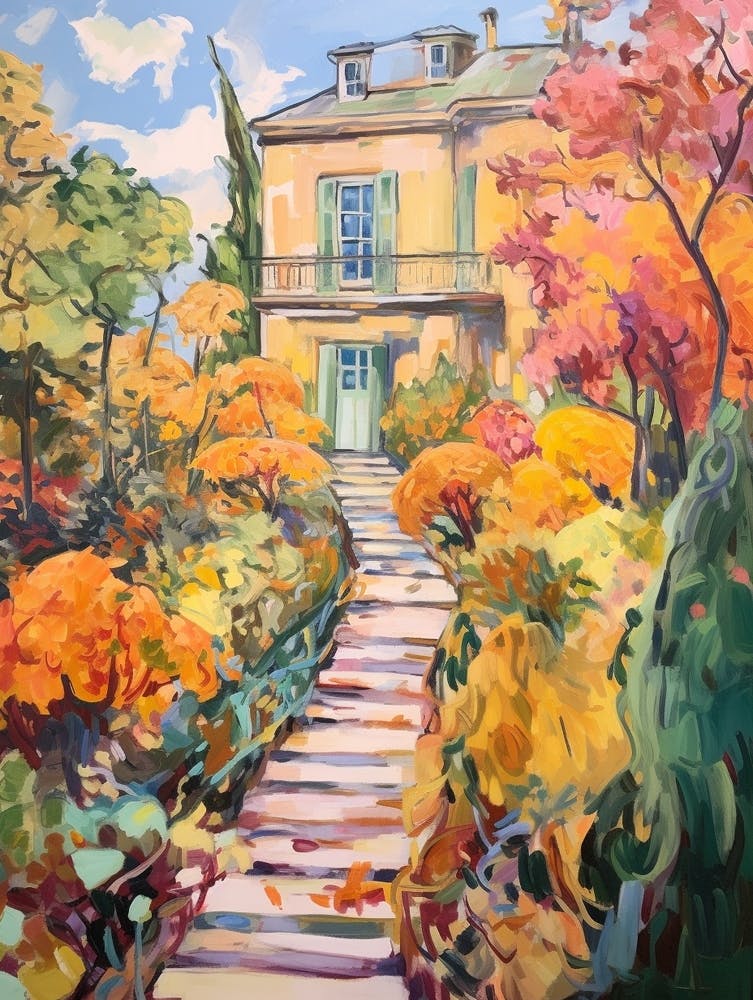 Autumn Gardens Painting Giardini Botanici Villa Taranto Italy 4
