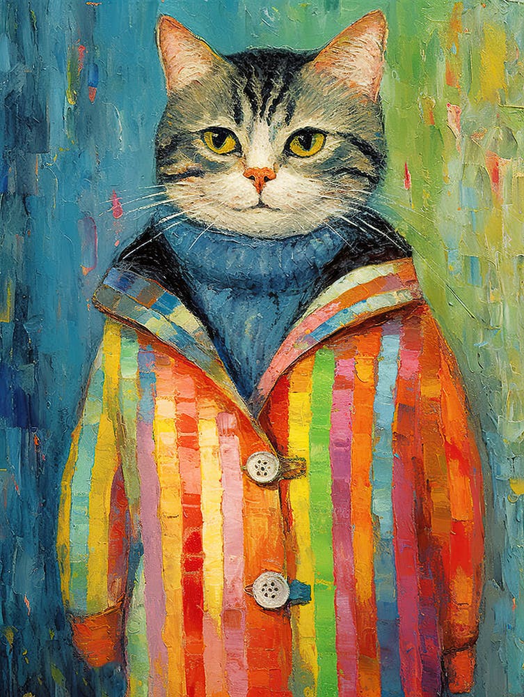 Catwalk Whiskers; Stylish Strokes In Oil