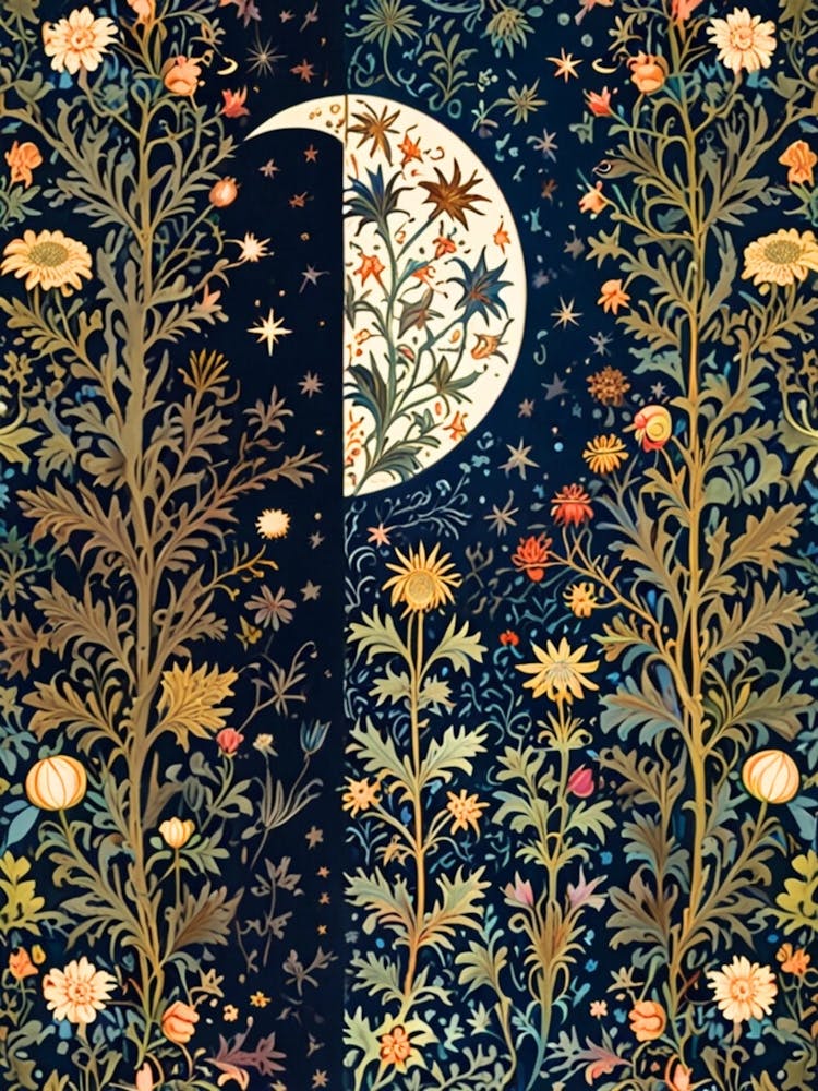 William Morris Moon And Flowers 56