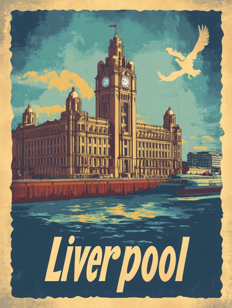 Aihrgdesign A Vintage Travel Poster Of Liverpool