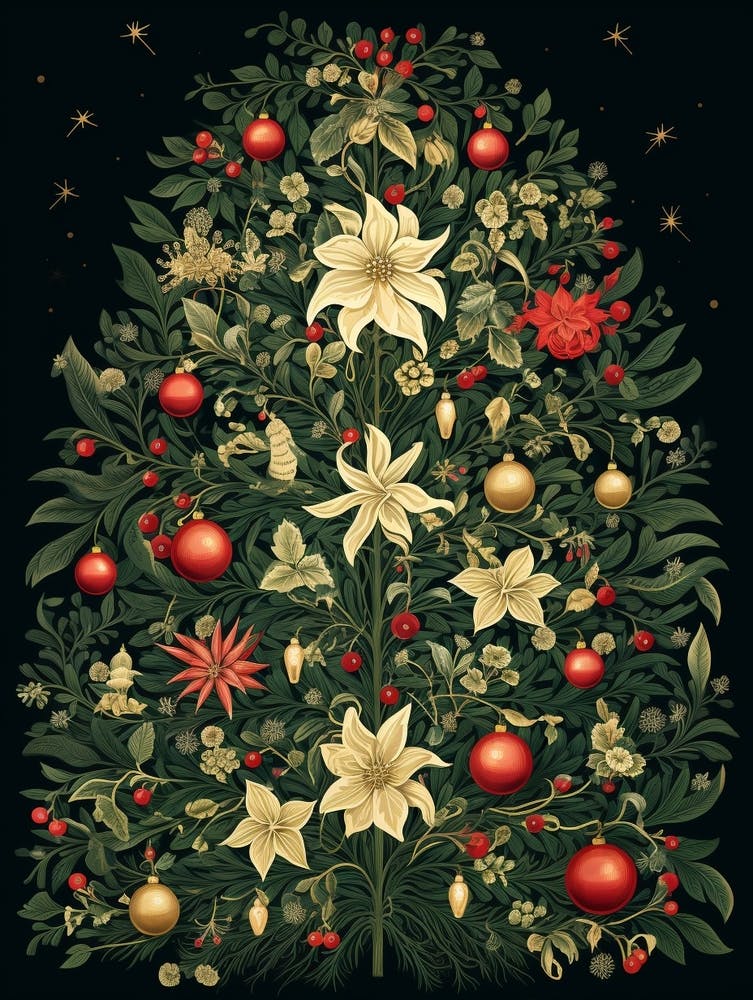 William Morris Style Christmas Tree 15