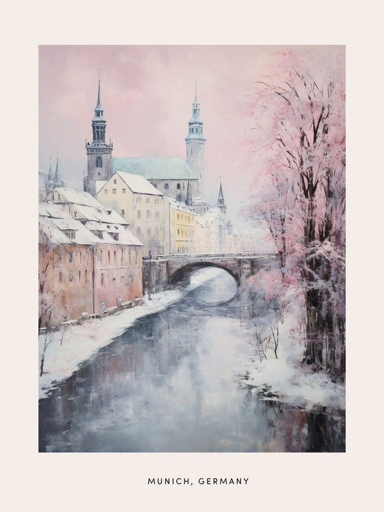 Dreamy Winter Painting Poster Munich Germany 2