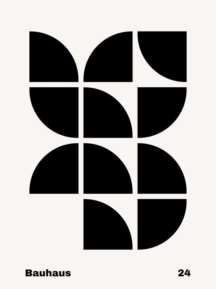 Geometric Bauhaus Poster B&W 24