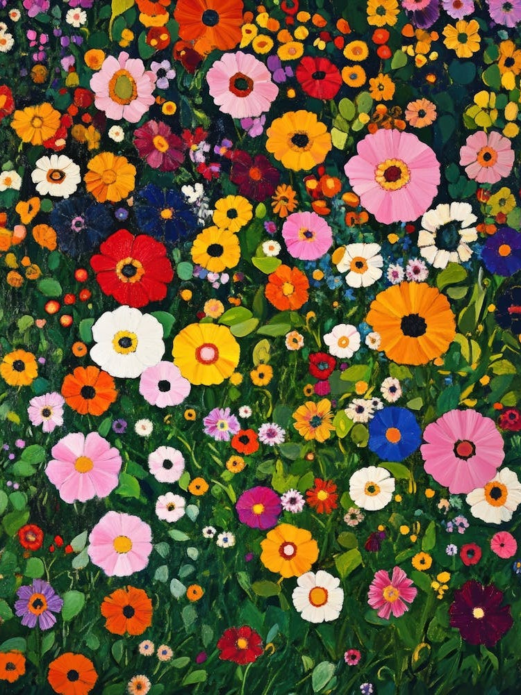 Garden Full Of Colorful Flowers