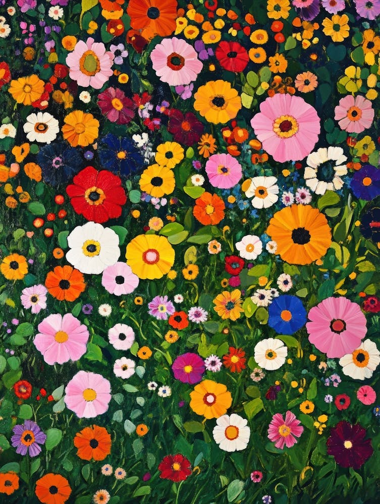 Garden Full Of Colorful Flowers