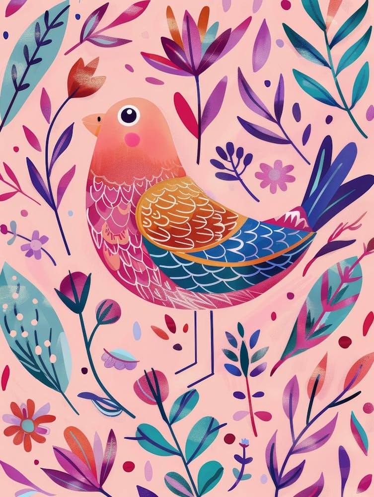 Bird On A Pink Background 1