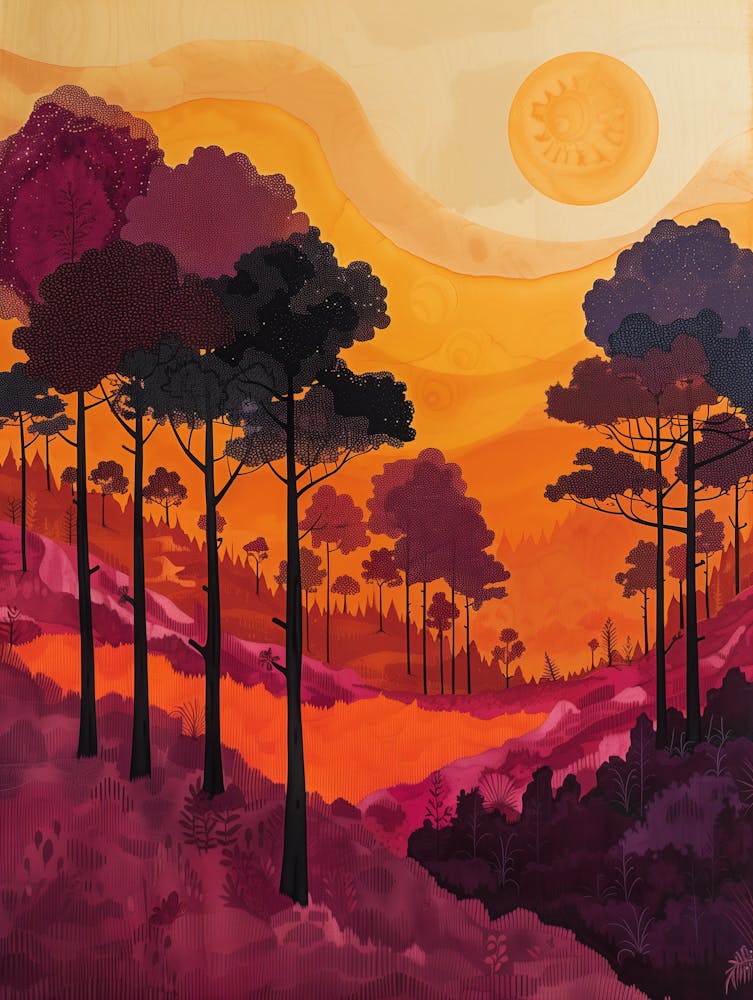 Sunset In The Woods