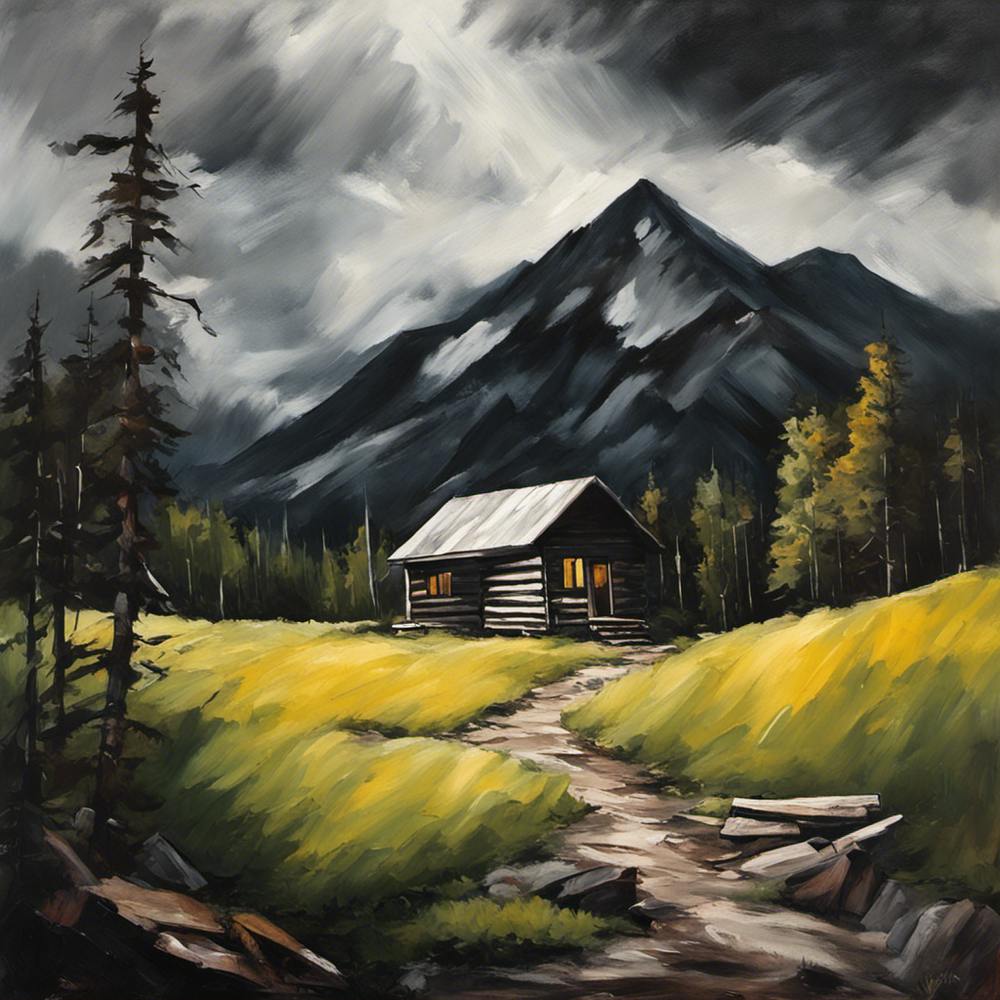 716199 Acrylic Painting Of A Mountain Landscape, With A S Xl 1024 V1 0