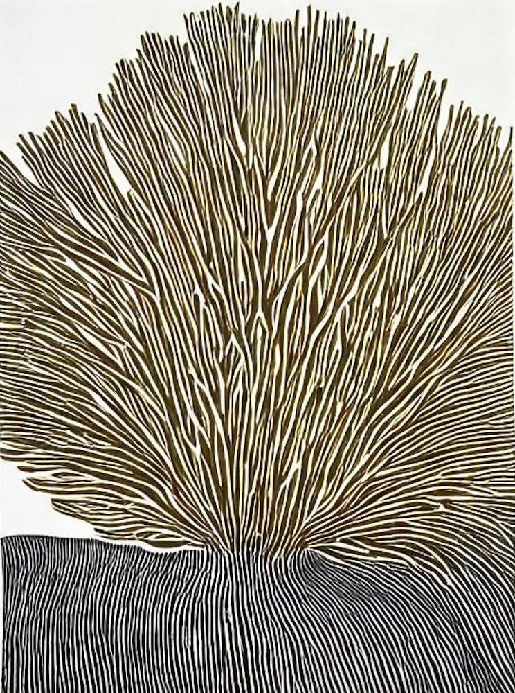 Acropora Clathrata Linocut