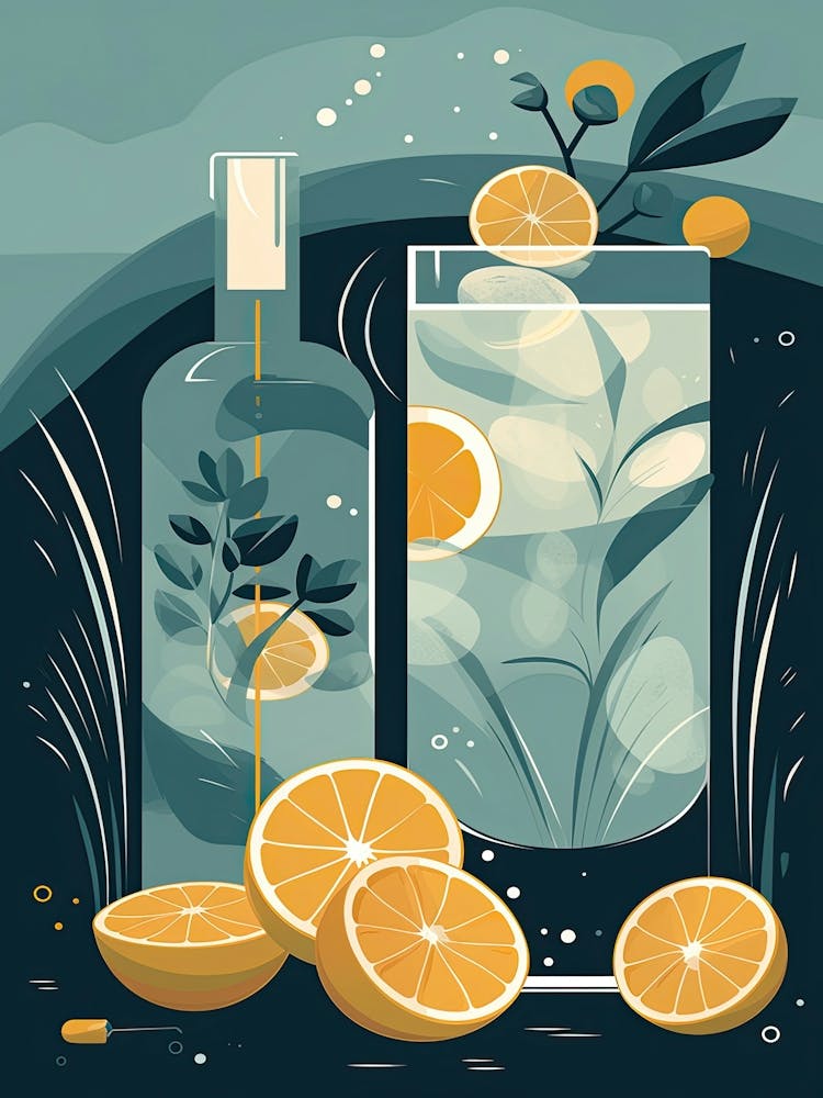 Tom Collins Cocktail Illustration 4