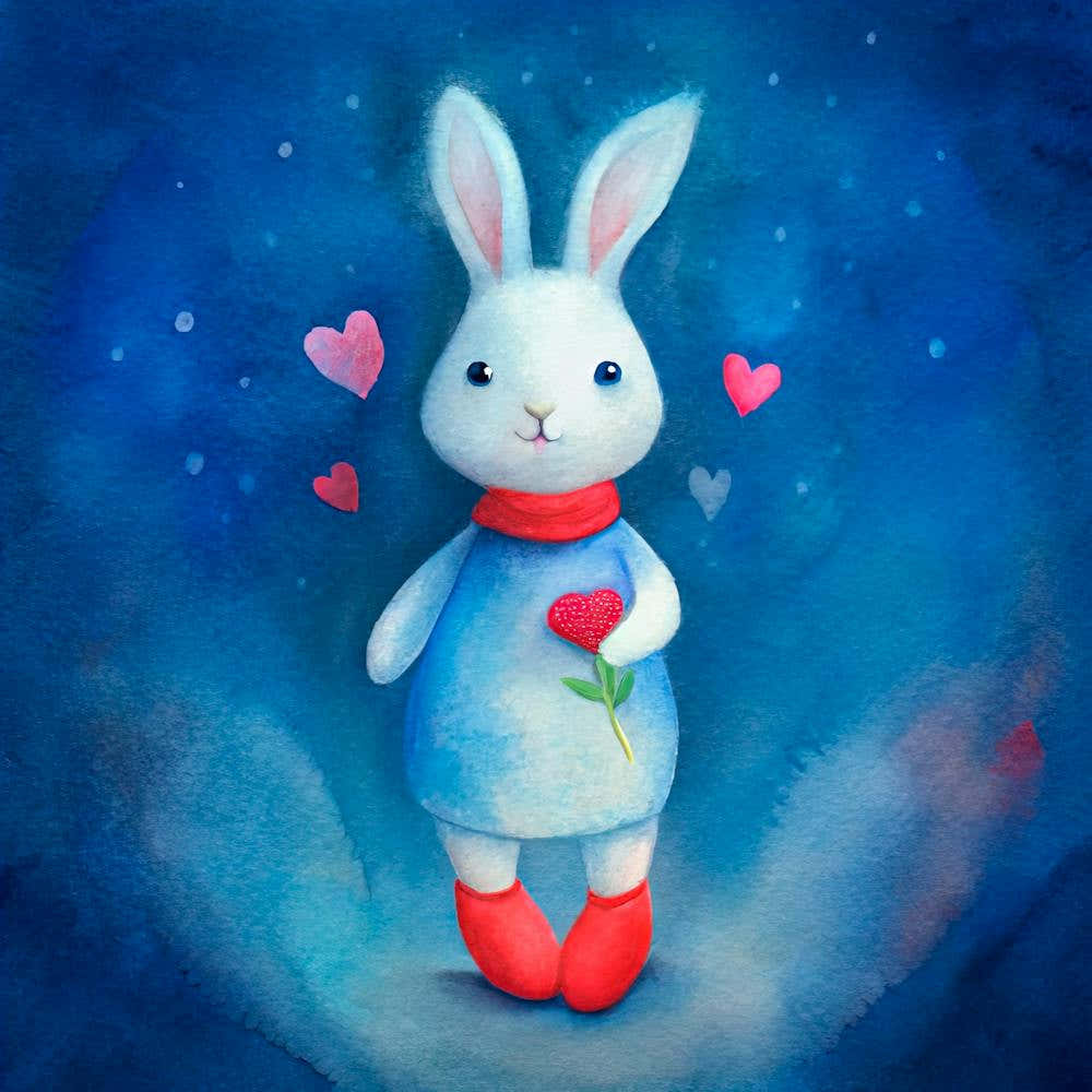 Watercolor Bunny 2