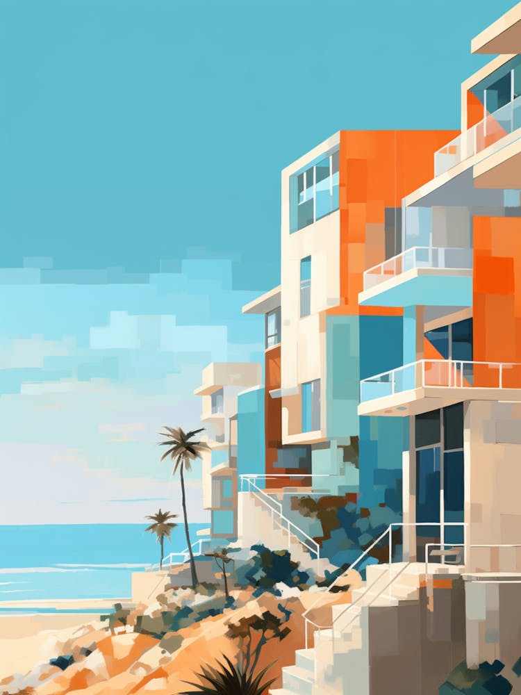 Abstract Illustration Of St Pete Beach Florida Orange Hues 2
