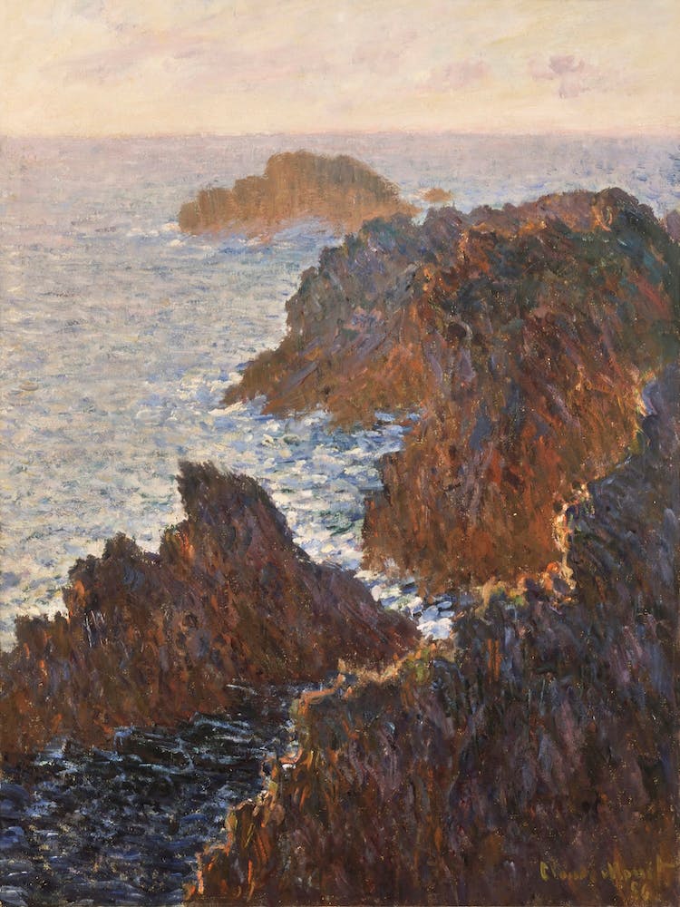 Rocks At Belle Isle, Port Domois (1886), Claude Monet