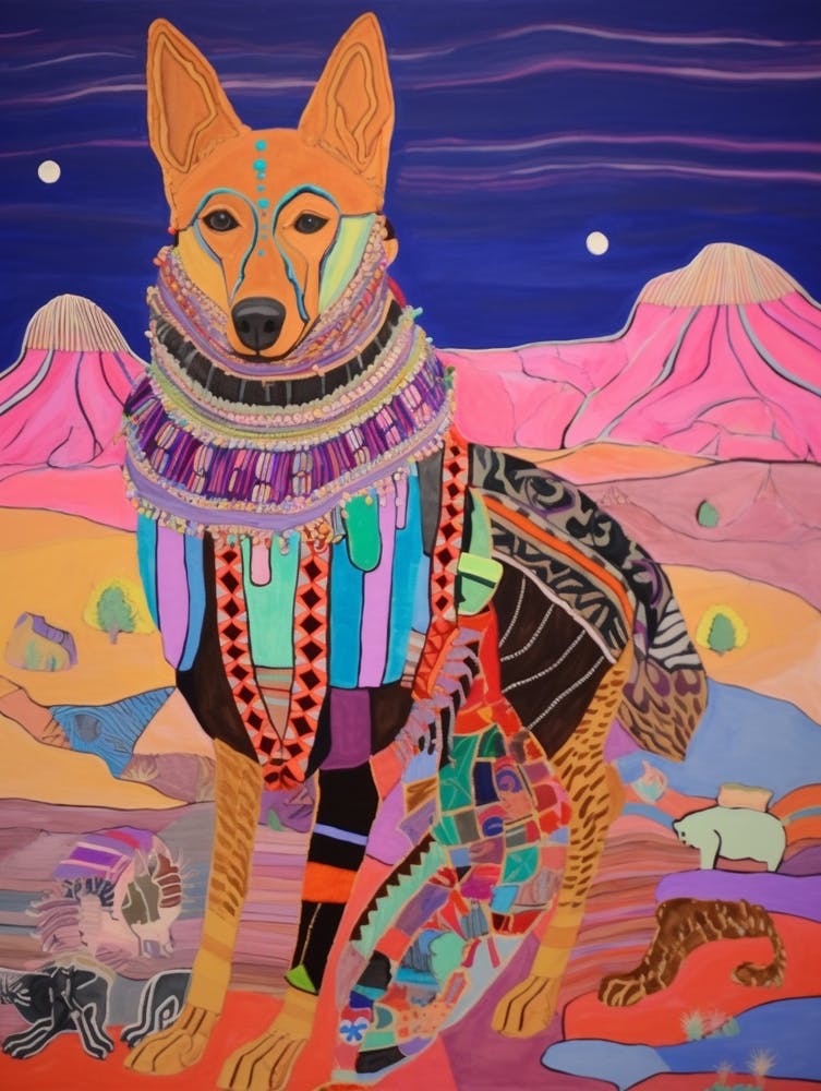 Peinture Animalière Maximaliste Chacal 2