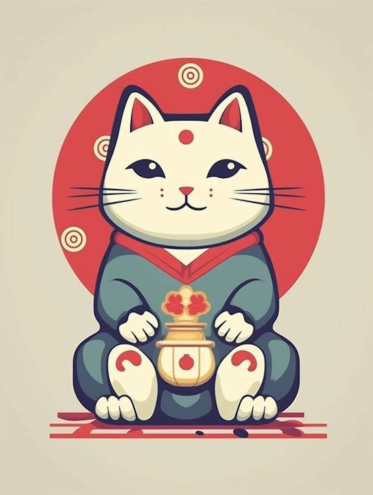 Maneki Neko Lucky Cat Japanese 10