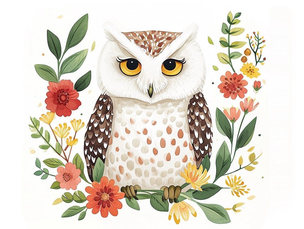 Little Floral Snowy Owl 1