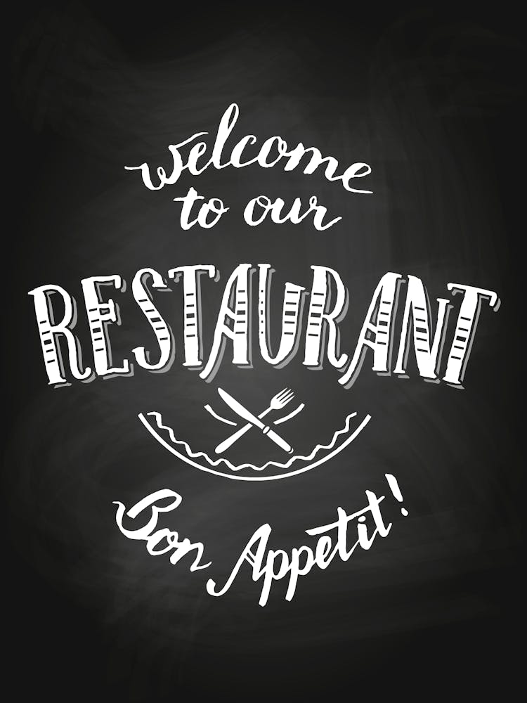 Welcome To Our Restaurant — Coffee poster, kitchen print, lettering