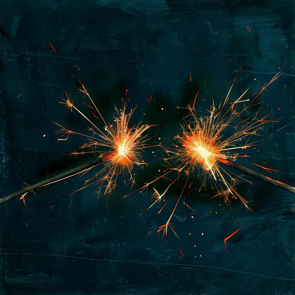 Sparklers On A Dark Background